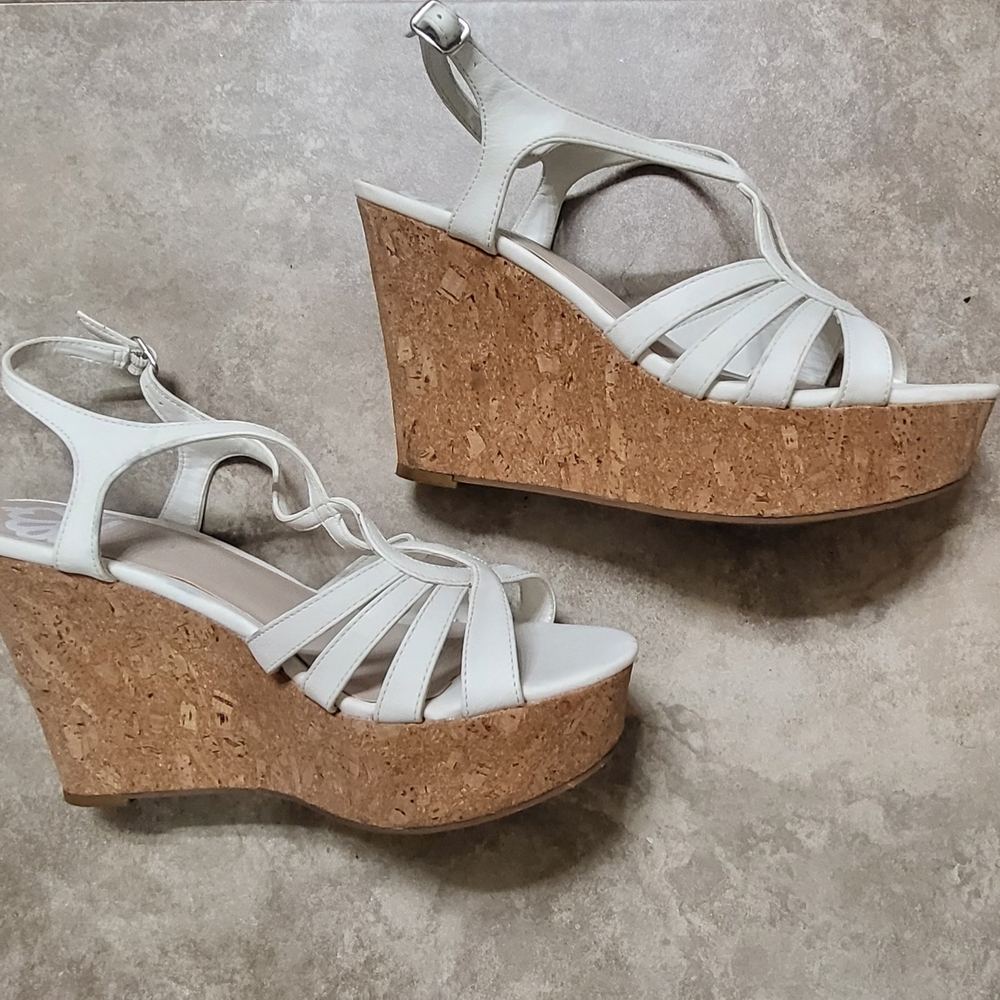 White Wedge Sandals